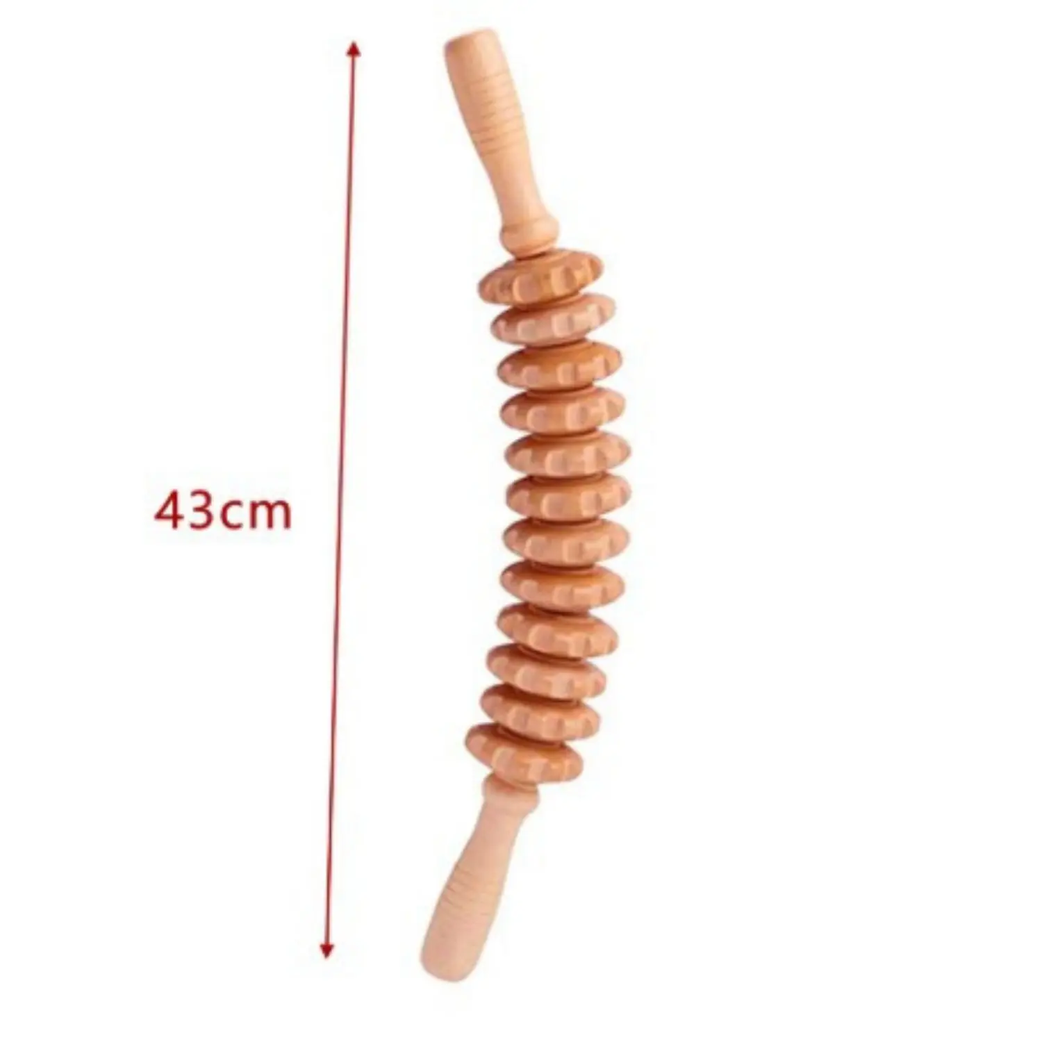 1pc 12 Rollers Handheld Wooden Massager for Trigger Point Therapy, Cellulite Reduction, and Muscle Relaxation