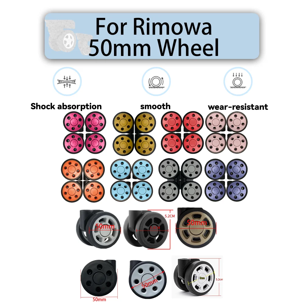 

Adapt To Rimowa 50mm-Color Silent Wheel Universal Wheel Travel Suitcase Repair Travel Accessories Wheels Smooth Save Effort