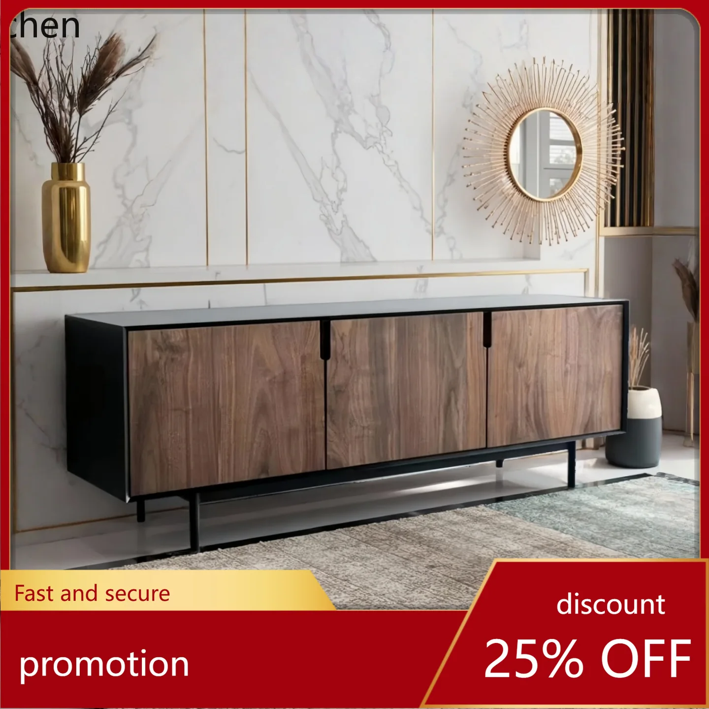 

HT Painted TV Cabinet Solid Wood Living Room Audiovisual Cabinet Modern Minimalist Small Apartment Storage Cabinet