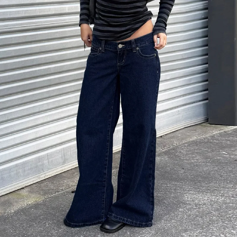 

Женские джинсы из потертого денима в американском стиле ретро, осень/зима 2025, новые свободные широкие брюки с низкой талией