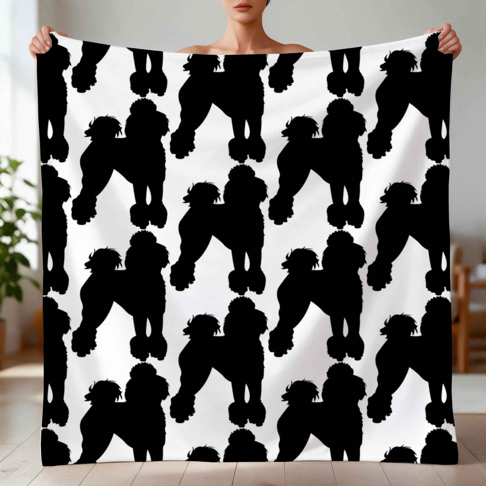 Black Poodle Throw Blanket For Decorative Sofa christmas decoration Decoratives Blankets