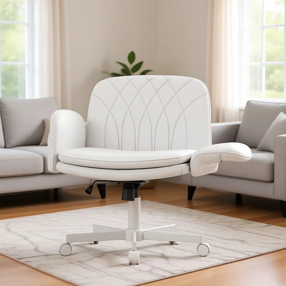 Cross-Legged Sitting Chair with Armrests, Wheels, Adjustable Rocking, Home & Office Use