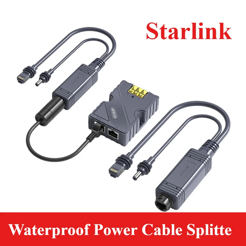 

Waterproof Starlink Mini Power Cable Splitte IP68 150W POE 100W Gigabit POE Splitter with DC RJ45 Interface1000Mbps for Portable