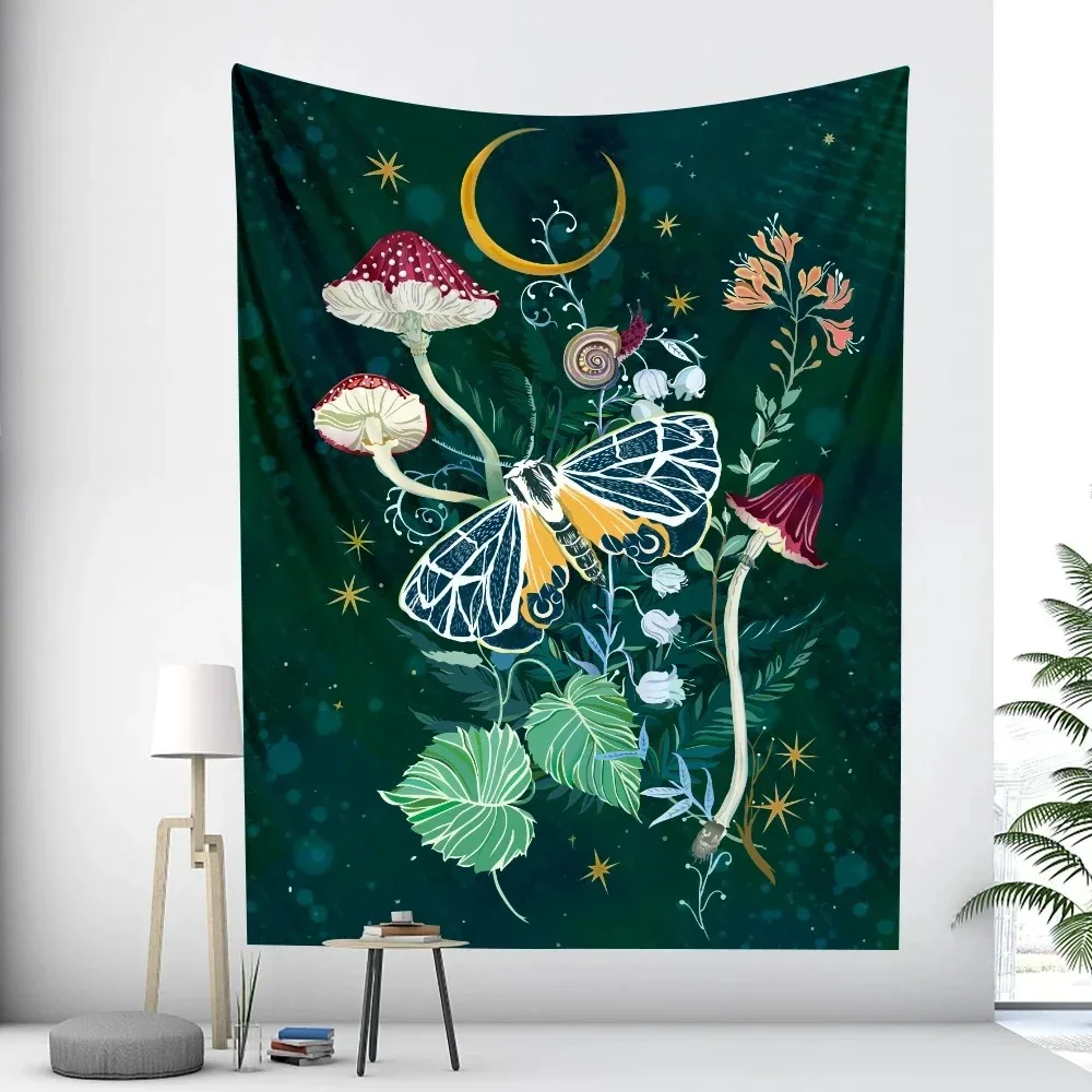 Forest Psychedelic Scene Moon Decorative Tapestry Home Wall Decor Living Room Office Tapestry