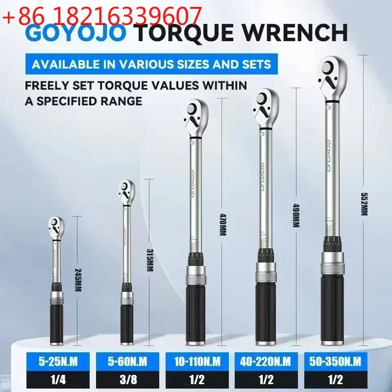 YAO 1/4 3/8 1/2 Torque Wrench 40-220N.m Square Drive Torques Key Professional Torque Wrench 50-350N.m Bicycle Automotive Repair