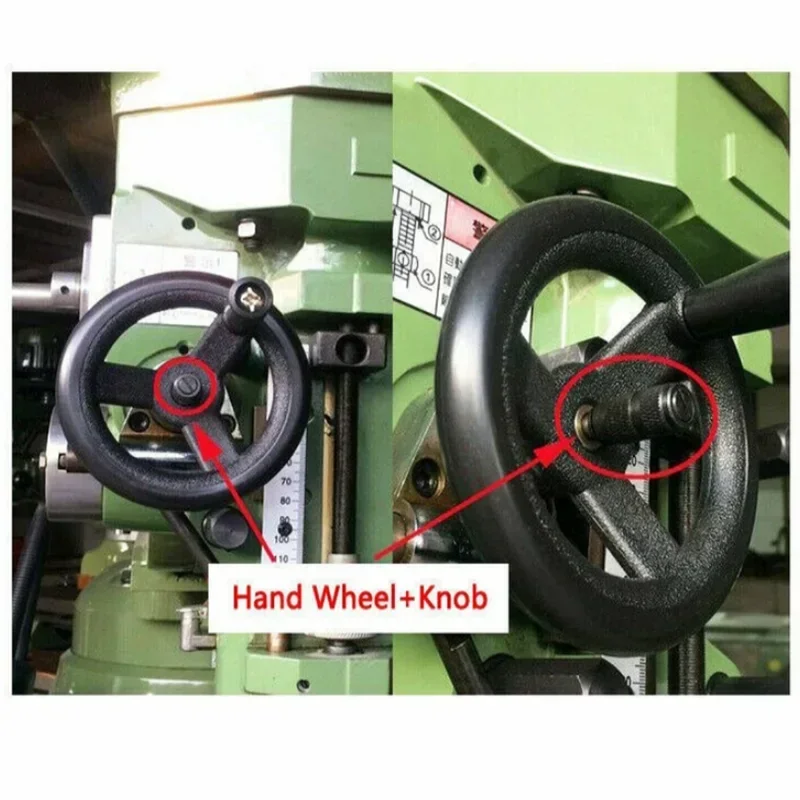 1Set High Quality Milling Machine Fine Feed Black Plastic Hand Wheel & 3X Feed Reverse Knob B125+126 Mill