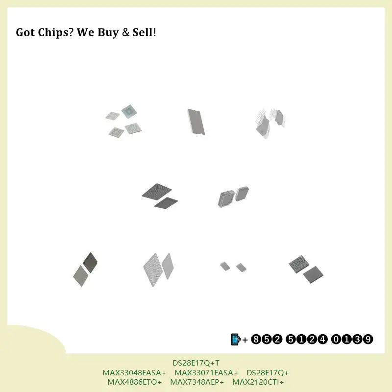 chip-chip-circuito-integrado-chip-mcu-chip-ds28e17q-t-max33048easa-max33071easa-ds28e17q-max4886eto-max7348aep-max2120cti