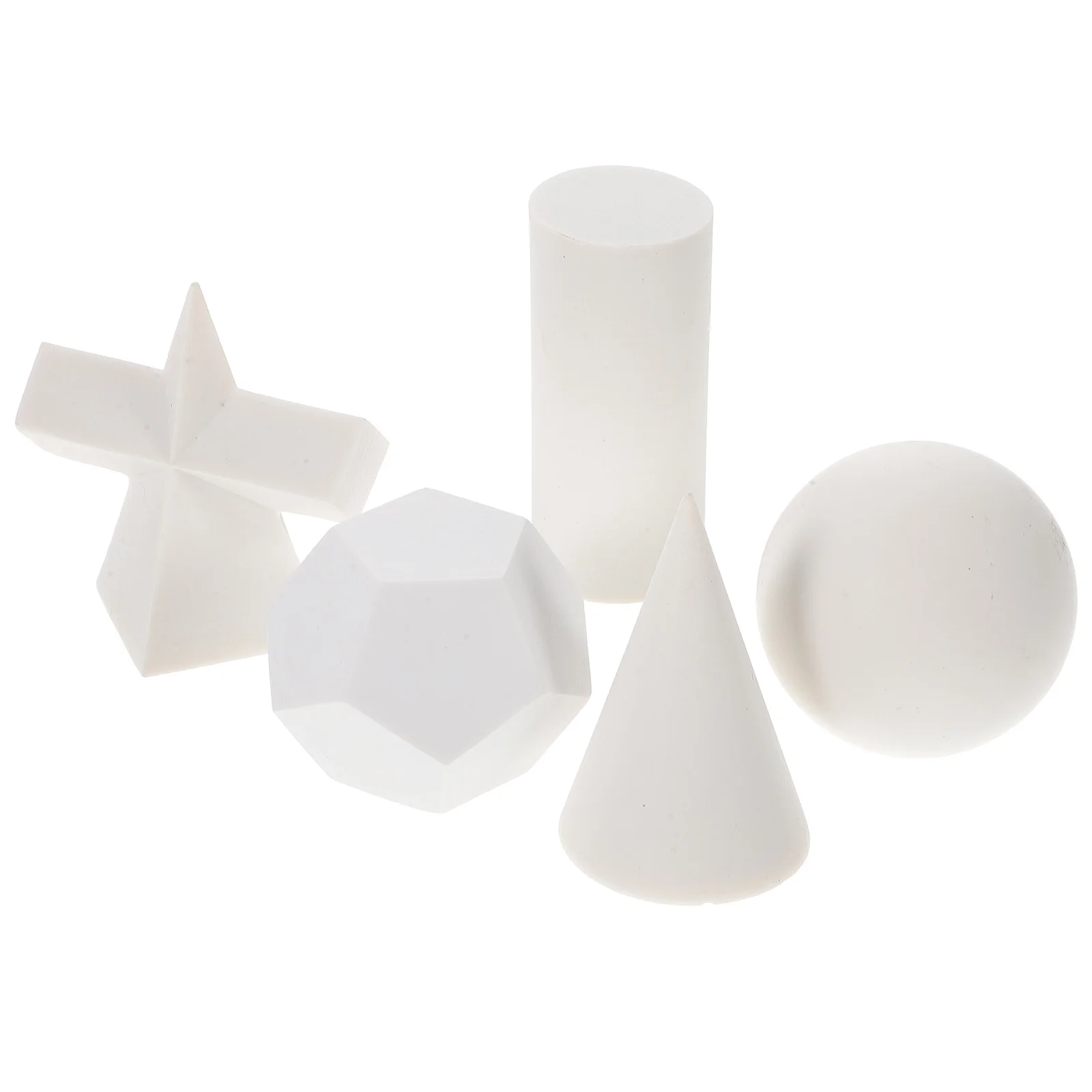 5 Pcs Sketch Geometry Simple Model Drawing Prop Mold Gypsum 3D Geometric Shapes White Statue