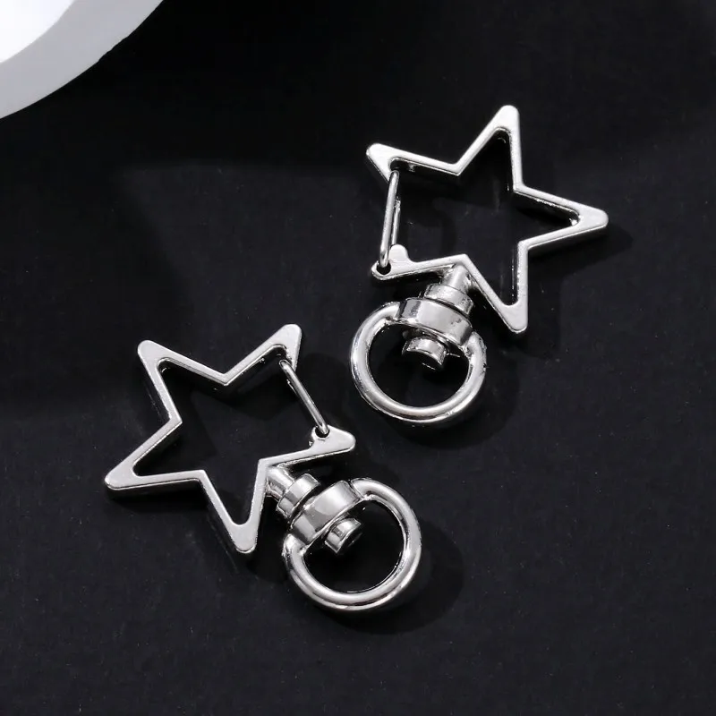 2pcs/5pcs New Different Kinds Of Keychain Silver Color Cute Alien keychain For Making Handmade DIY Jewelry Accessories Necklace