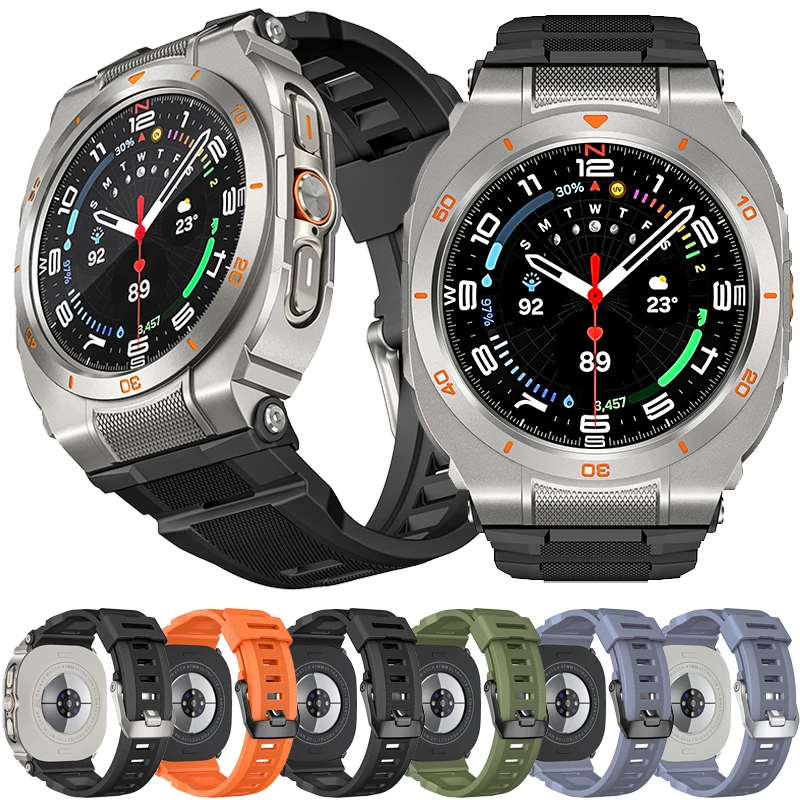 

Luxury Mod Kit for Samsung Galaxy Watch 7 8 Ultra 47mm Aluminum Alloy Case Silicone Smart Strap for Galaxy Ultra 2025 Watch Band