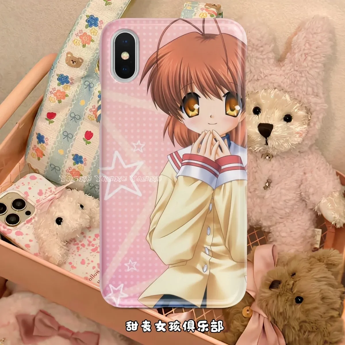 Chica de Anime encantadora Retro Showa japonesa Linda funda de teléfono para iPhone 16 15 14 13 12 11 Pro XS Max 7 8 Plus MINI Y2K cubierta creativa