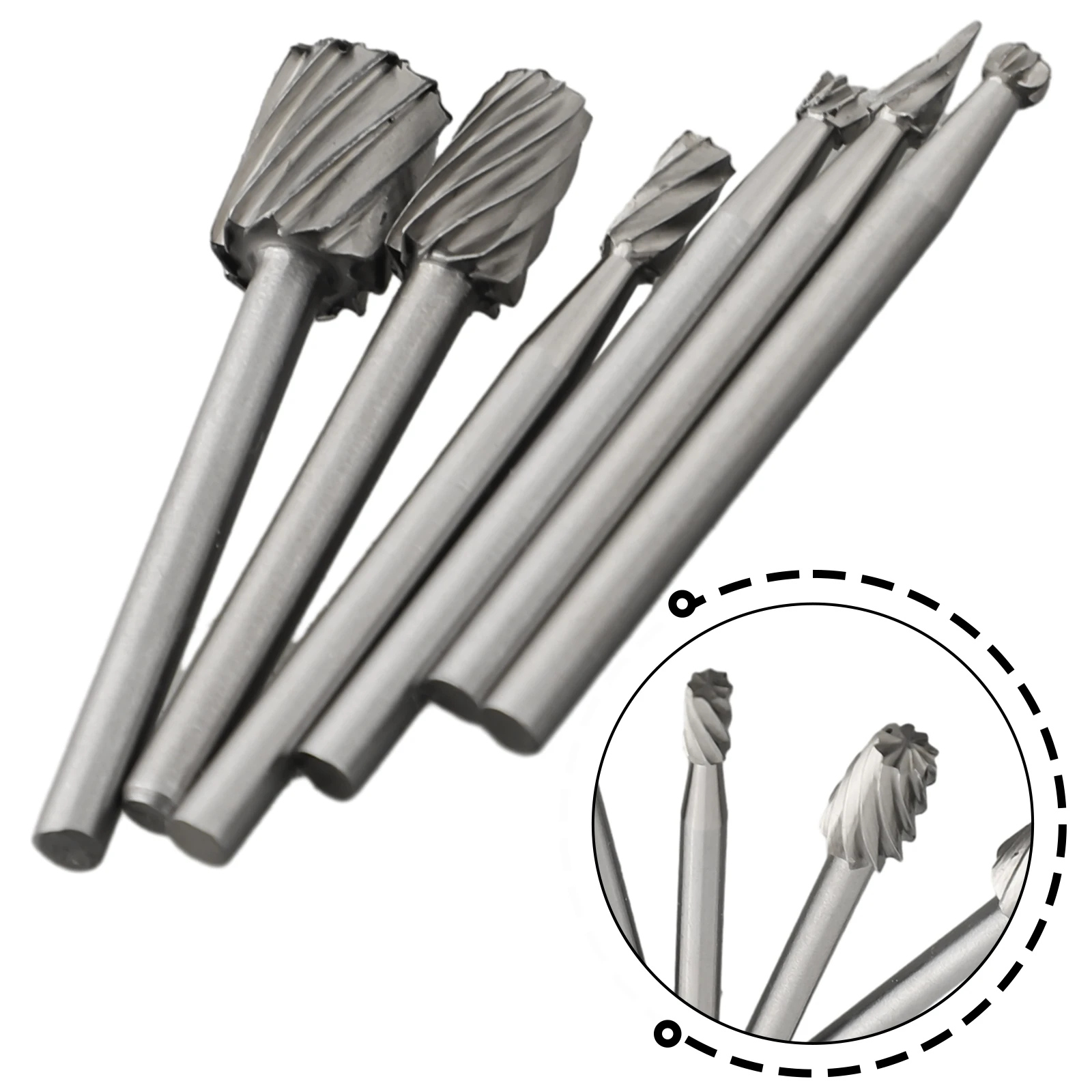12pcs HSS Router Drill Bit Rotary Burring Head 3.17mm Shank For Wood Metal Carving Milling Trimming Electric Grinder Tool Parts image 5