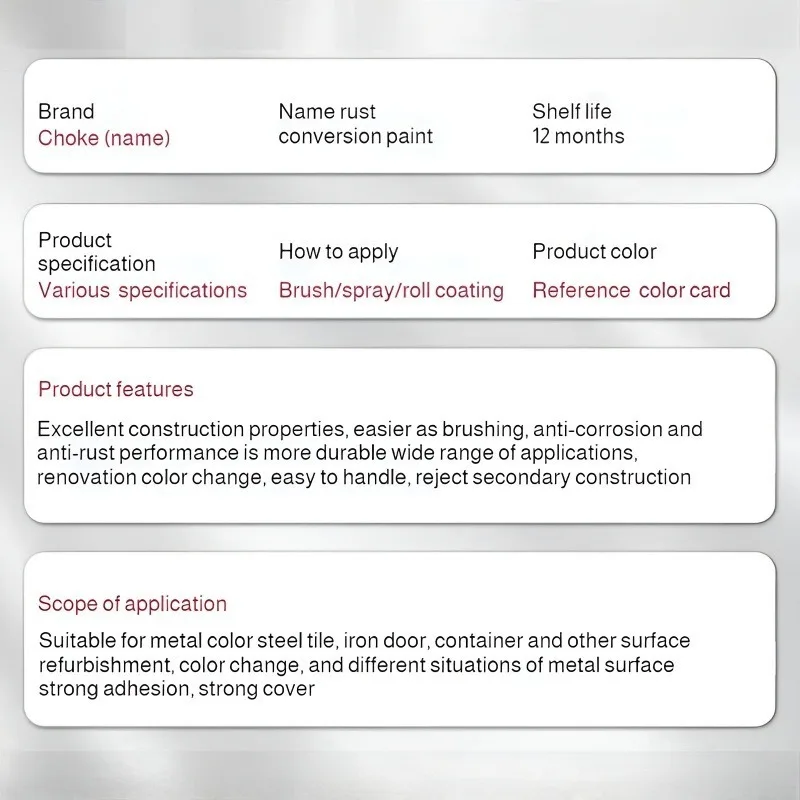 Rust Converter Rust Remover No Sanding Required Water-Based Metal Primer Corrosion Protection Spray Paint Eco-Friendly Quick-Dry