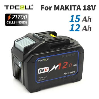 TPCELL 12Ah/15Ah do Makita 18V 21700 wymiana baterii do wymiany LXT BL1850 BL1840 z BMS
