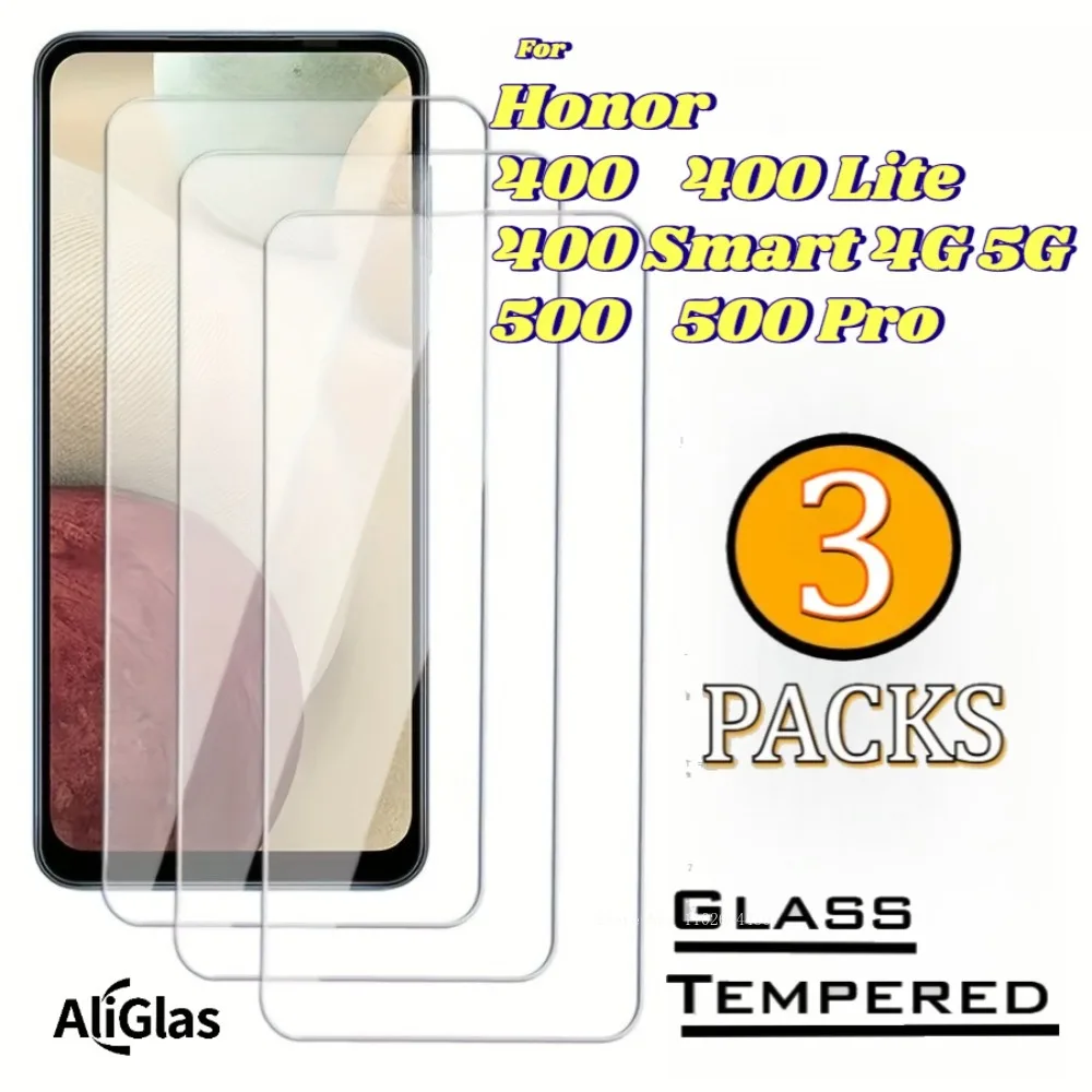 

3 Pack Ultra Clear Screen Protectors Film For Honor 500 Pro 9H Hardness Tempered Glass FIlm For Honor 400 Smart 400 Lite HD Film