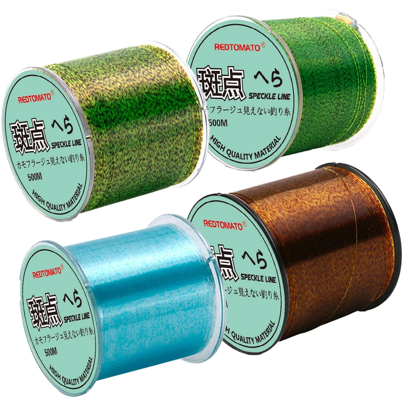 500m Invisible Fishing line Speckle Carp Fishing 3D spoted Sinking  Thread Fishing Algae  Fluorocarbon Coated Fishing Line