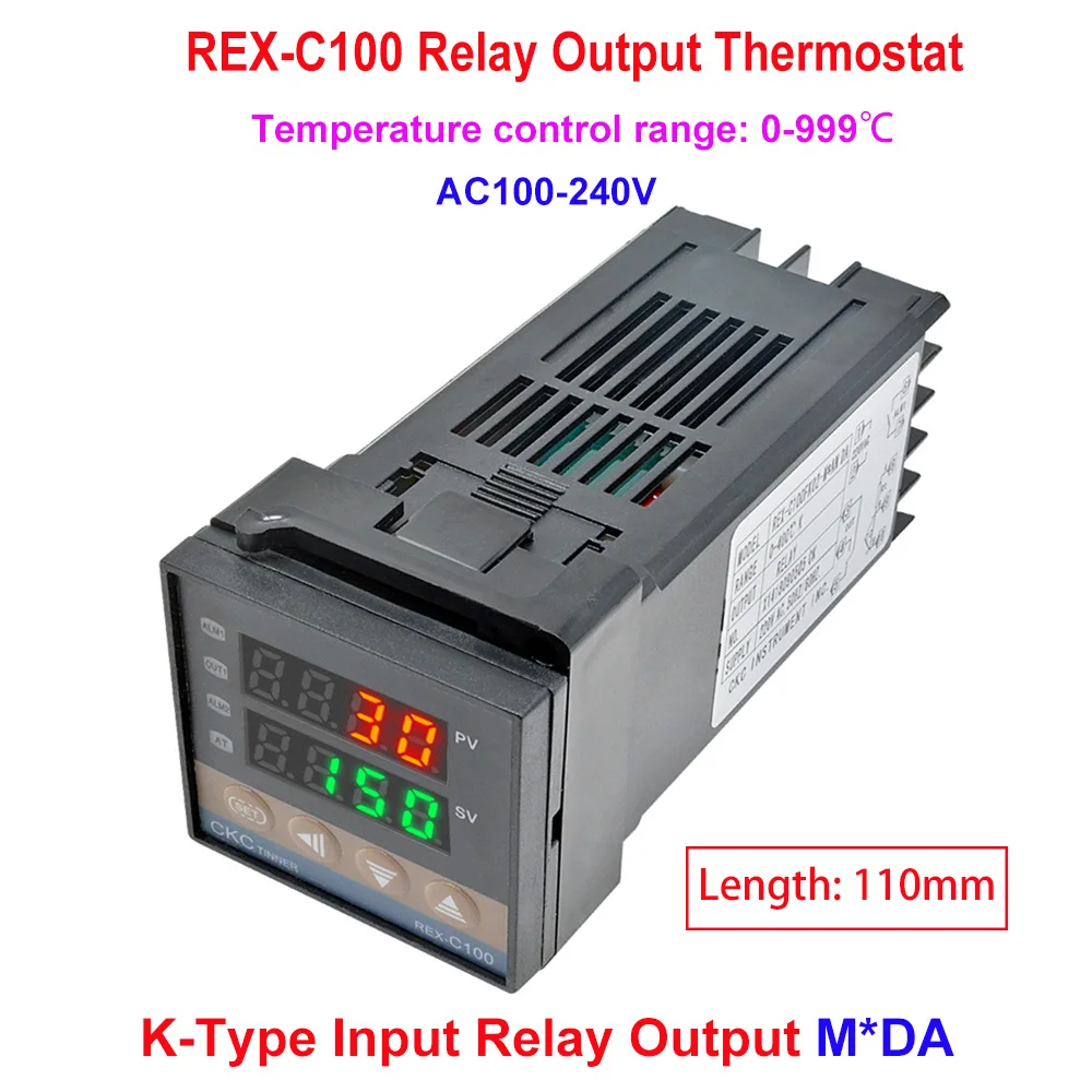 REX-C100 Digitaler intelligenter PID-Temperaturregler Universal/K Typ REX C100 Thermostat SSR-Relaisausgang – Detail 1
