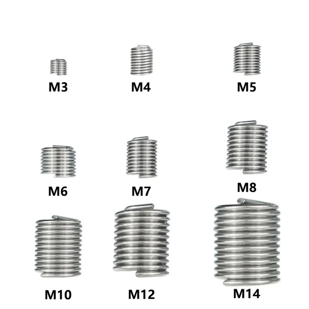 1.5d-2.0d M3-M14 Silver Thread Repair Insert Kit 10-20 Pcs Stainless Steel  Tools To Restore Damaged