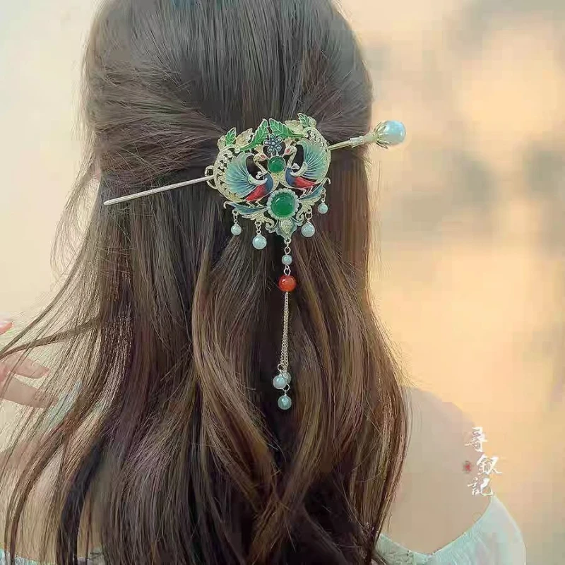 

Новый набор аксессуаров для волос в китайском стиле: заколка с фениксом и бахромой, винтажный диск для волос, заколка, повязка для волос.