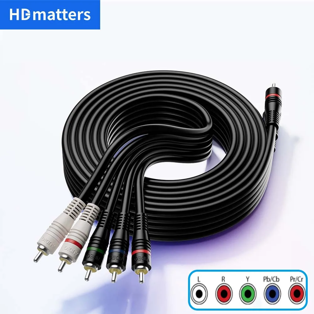 Cable de audio y vídeo con componente 5-RCA Cable Ypbpr con componente RGB con audio para DVD STB TV Box HDTV hasta 1080I