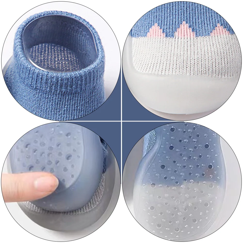 

1 пара детских туфель на мягкой подошве, нескользящая хлопковая обувь для младенцев, нескользящие носки-тапочки для малышей, домашняя одежда для новорожденных