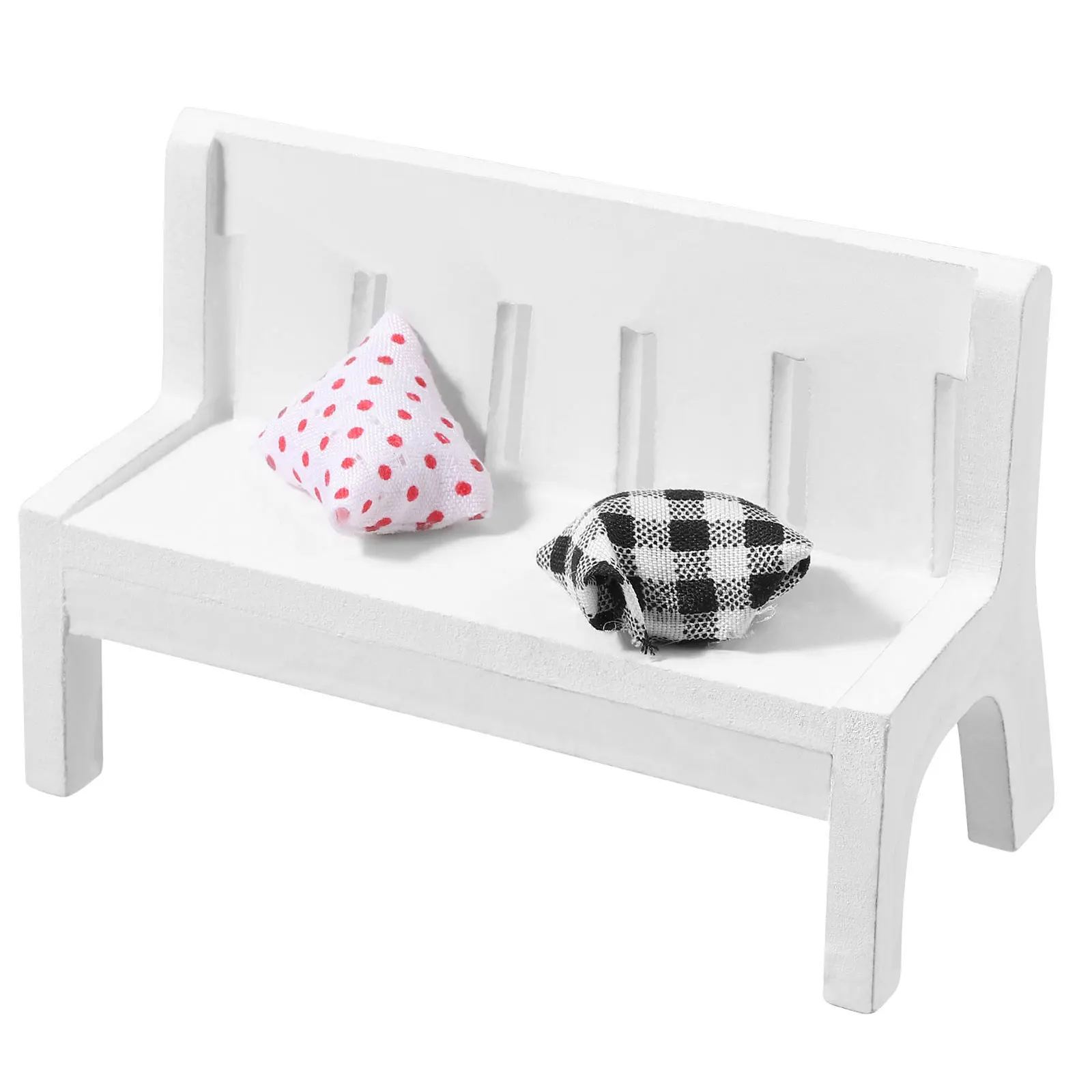 3 ชิ้นไม้สีขาว Mini Bench คู่ที่นั่ง Hollow Design น้ําหนักเบาสวนตกแต่งบ้านชั้นวางหนังสือ Sill โต๊ะ