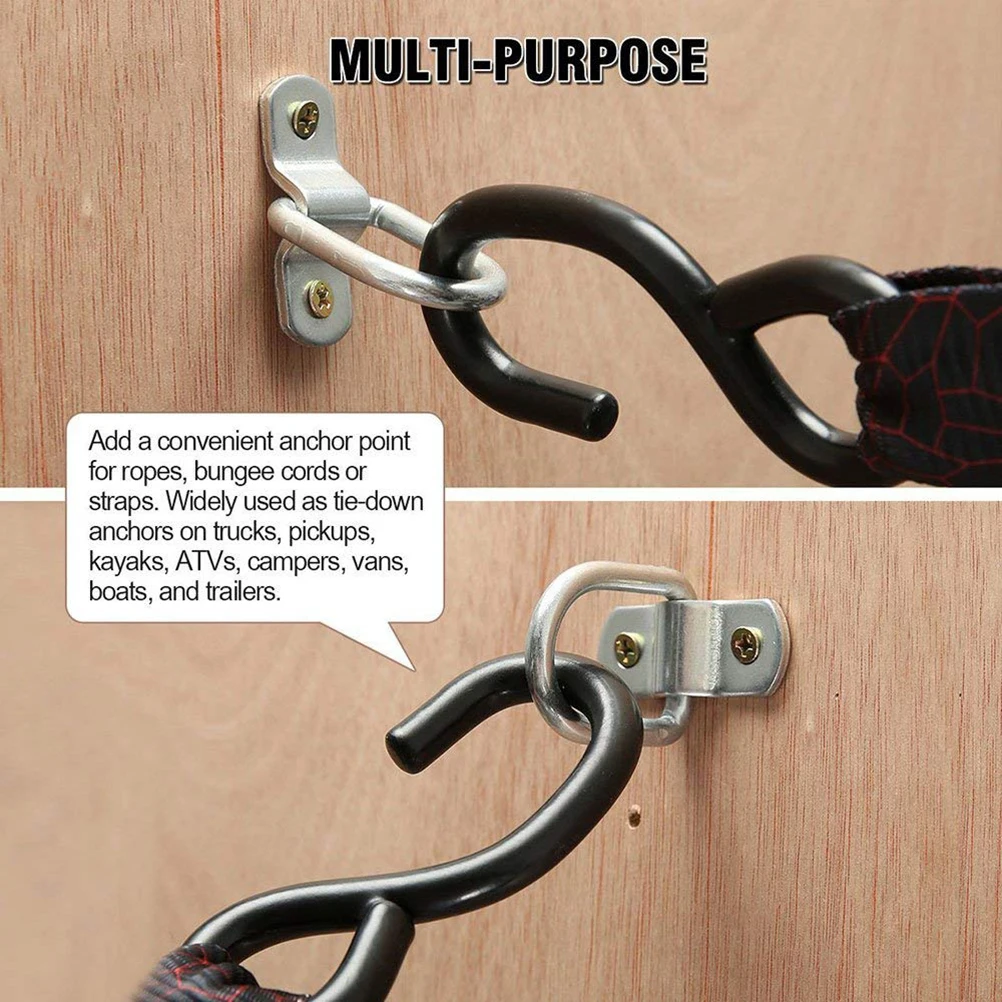 

8pcs D ring Tie Down Anchor Trailer Rings Cargo Anchors Accessories Heavy Duty Stainless Steel Car Pull Hanger Pull Ring