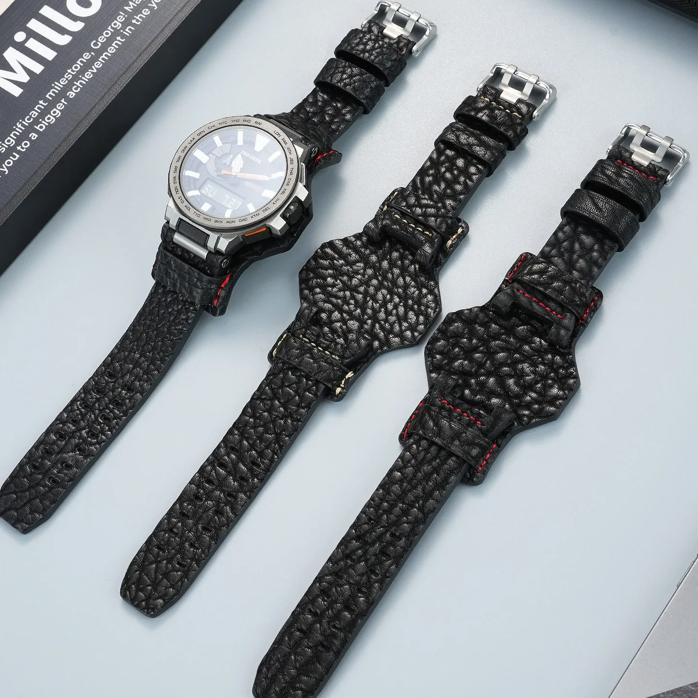 Suitable for Casio Big Mud King Third Generation GWG-B1000-1A Modified Tray Leather Watch Strap Series