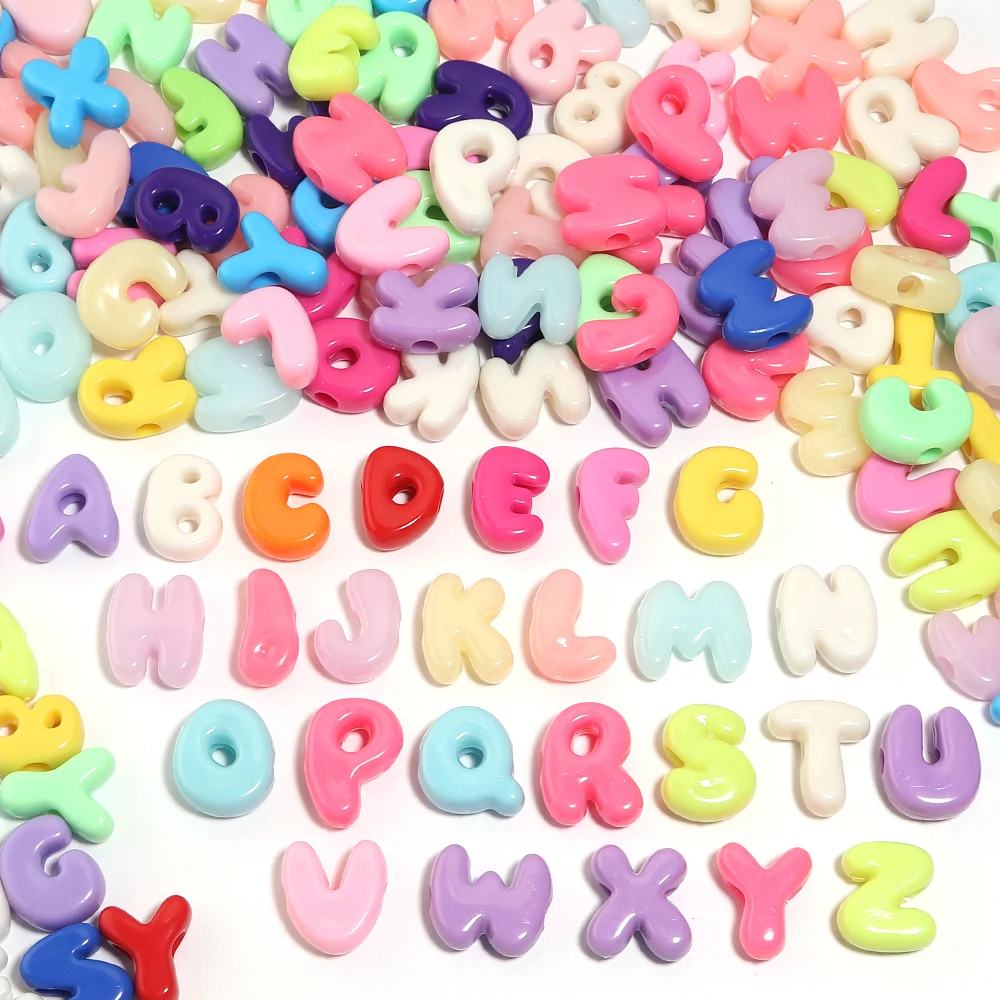 30pcs Mixed Style Cute English Acrylic Letter Beads for Jewelry Making Loose Spacer Big Hole Bead DIY Bracelet Necklace Wholesal image 6