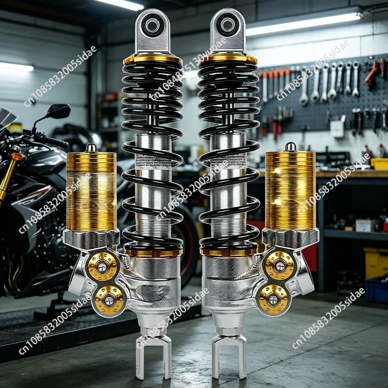 Adjustable Motorcycle Shock Absorber Reversed Front Fork Suspension Preload Modifiable Rear Damping For Sport Bike Cruiser Road