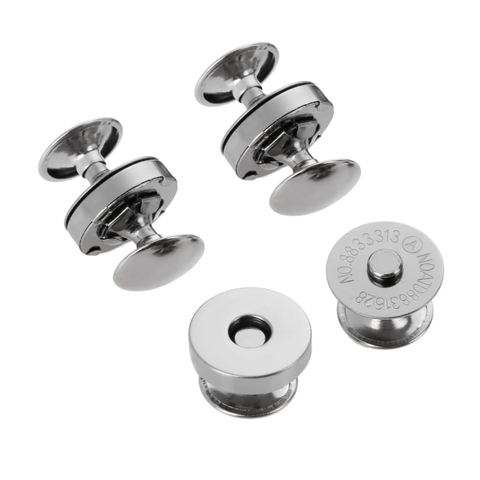 10 Sets Metal Magnetic Snaps Double Rivet Clasps Buttons Fasteners Buckles Leather Bag Purse Clothes Sewing Accessories 14/18mm