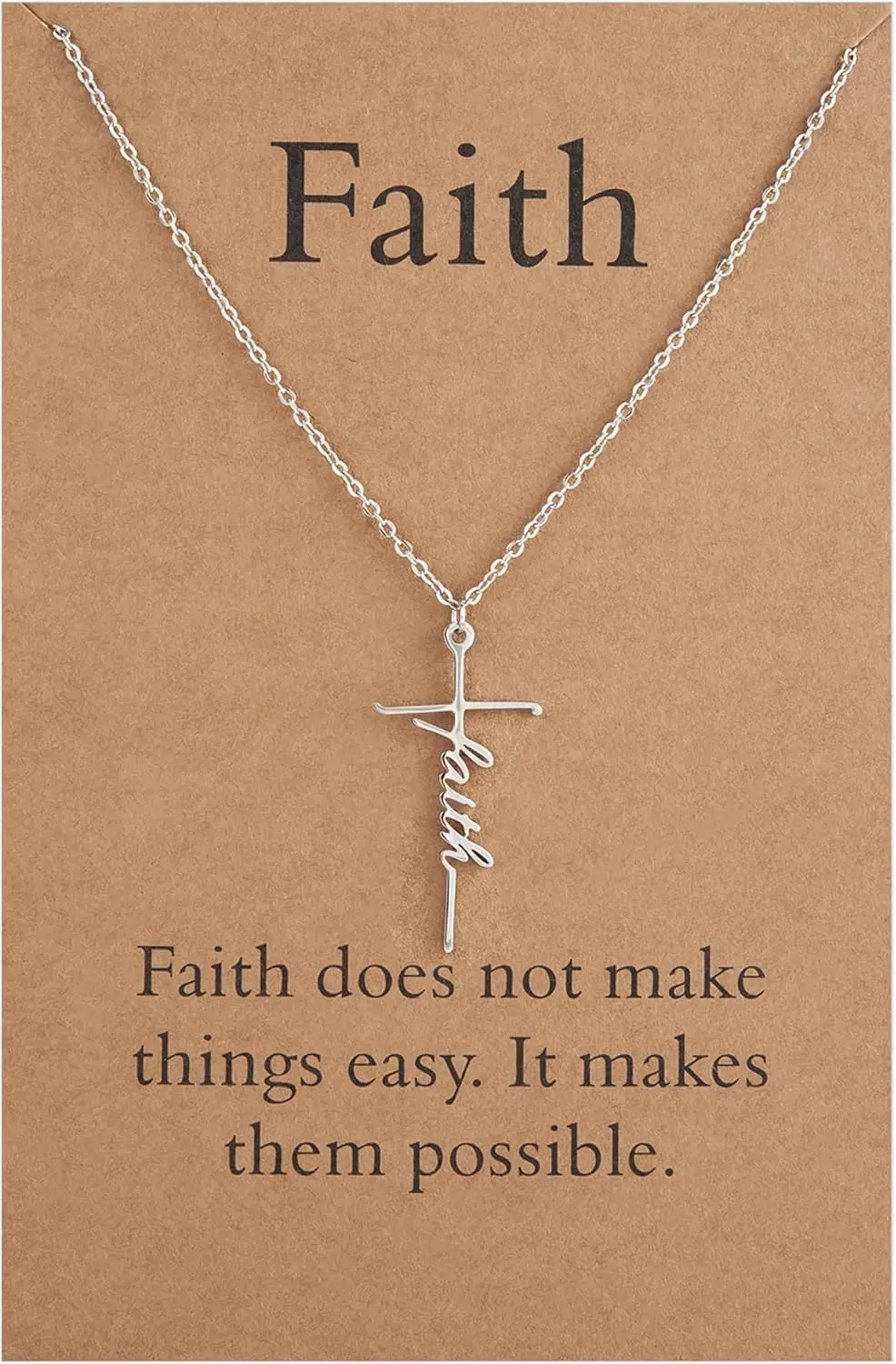 

Кулон-крестик Faith для женщин, религиозные христианские украшения, подарки на День матери для женщин