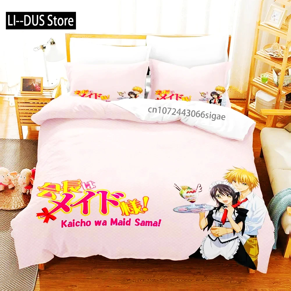 

Комплект постельного белья Kaichou Wa maid-sama, одинарный, двойной, полный, Queen King Size, пододеяльники для взрослых мальчиков, спальня, аниме-кровать 2025