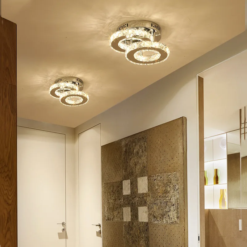 Lámparas de techo Led de cristal para interiores, iluminación nórdica para pasillo, escaleras, dormitorio, candelabros modernos, decoración de la