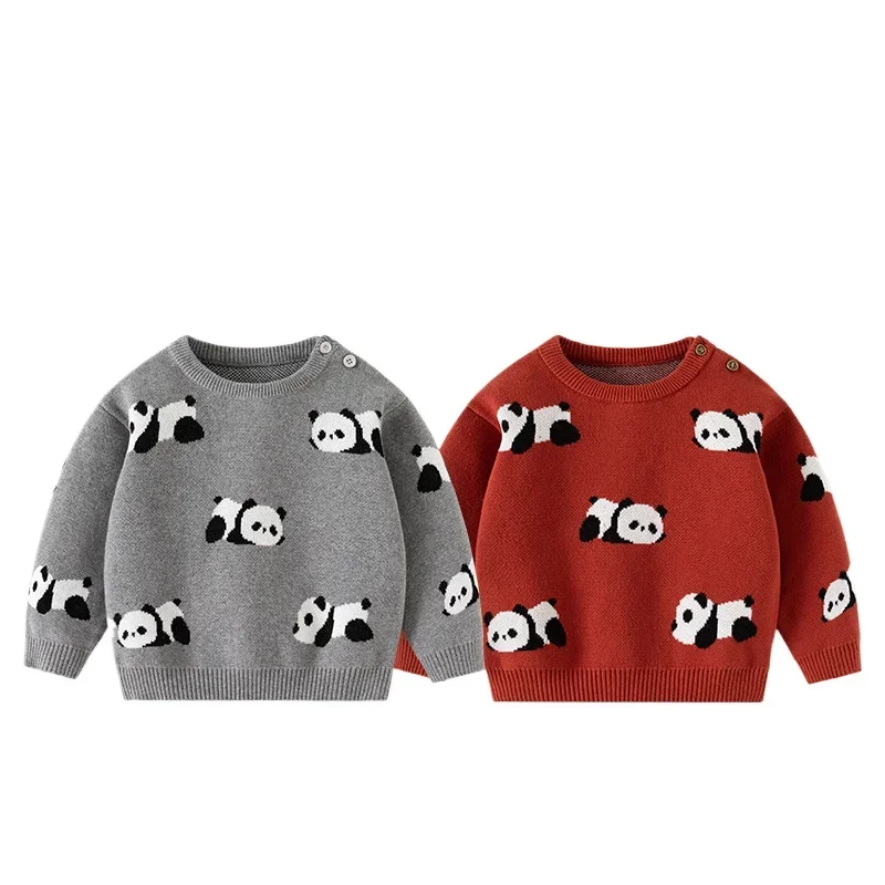 Panda Toddler Girls Sweaters Boys Pullover Winter Autumn Winter Children's Clothes
