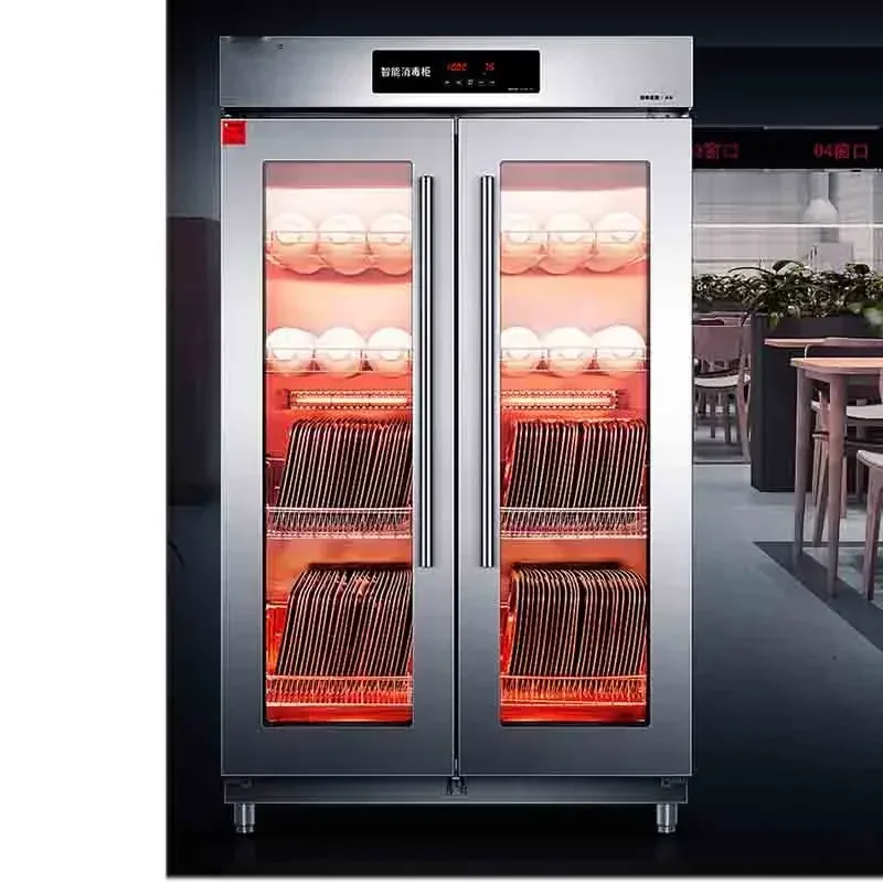 خزانة التطهير التجارية المنزلية الكهربائية 535L، خزانة، تجفيف دوران الهواء الساخن، باب مزدوج عمودي، درجة حرارة عالية #2