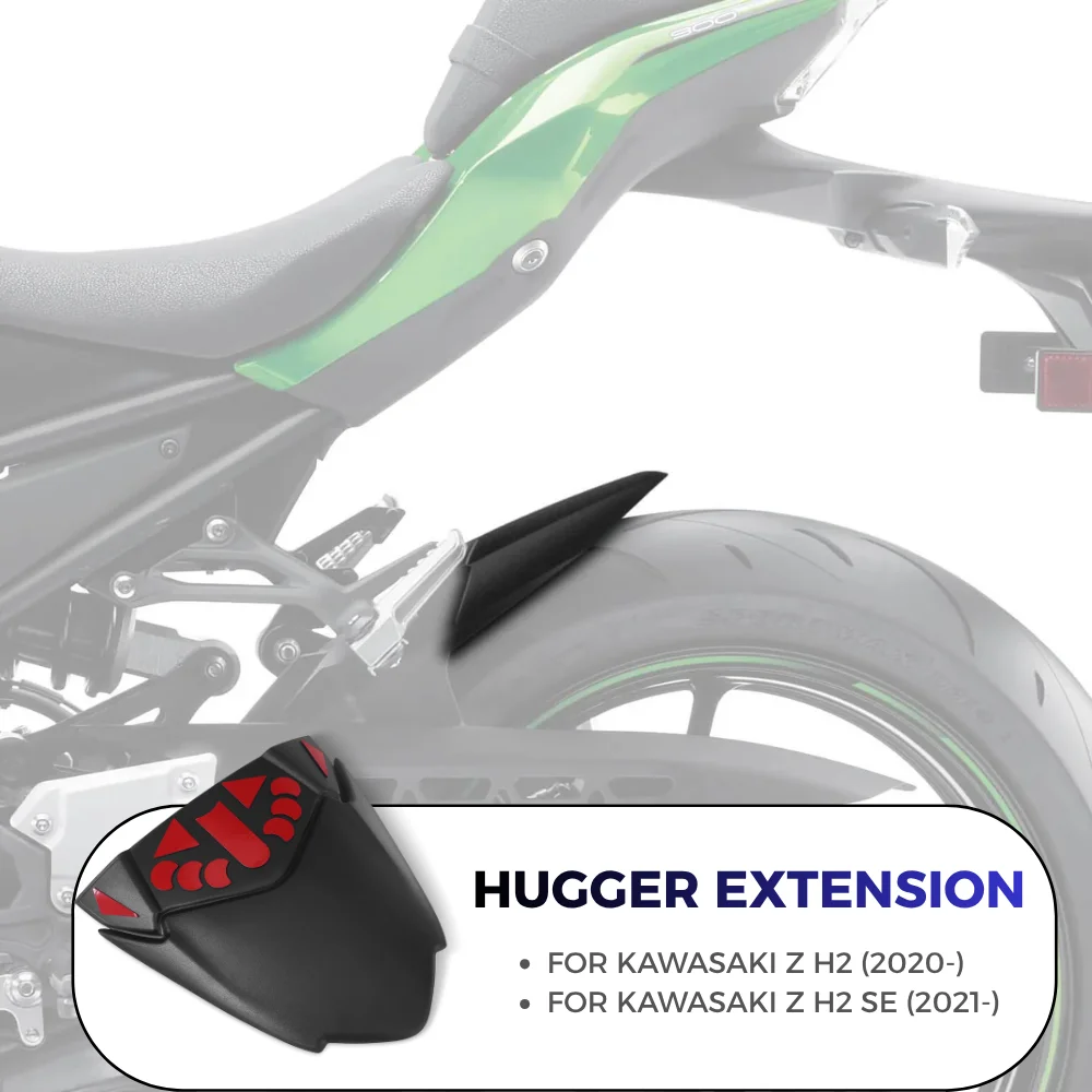 For Kawasaki Z-H2 2020- Z H2 ZH2 SE 2021- Rear Fender Motorcycle Extender Mudguard Extension Splash Guard Tire Hugger Accessory