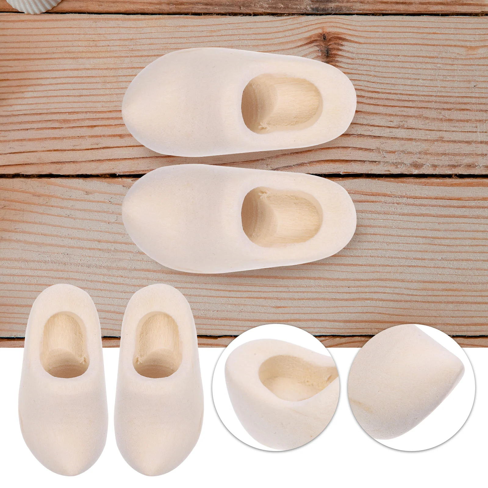 Mini Clogs Sneakers Miniature Wooden Shoes Accessories House Supply Ornament for