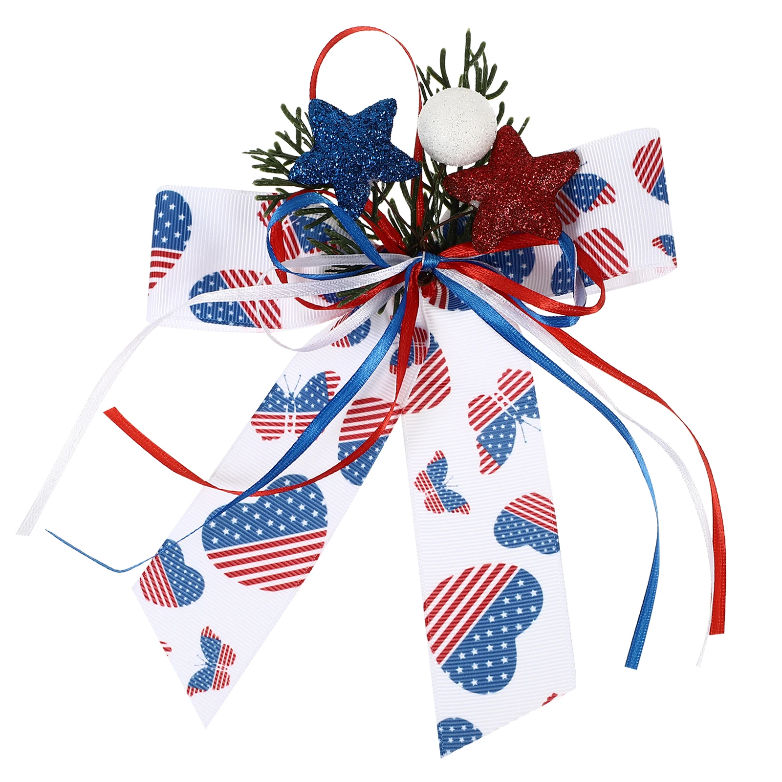 

Patriotic Blue bows American Flag Decorations for July 4Th Decor Holiday Home July 4th Hair Styling Accessories Tools