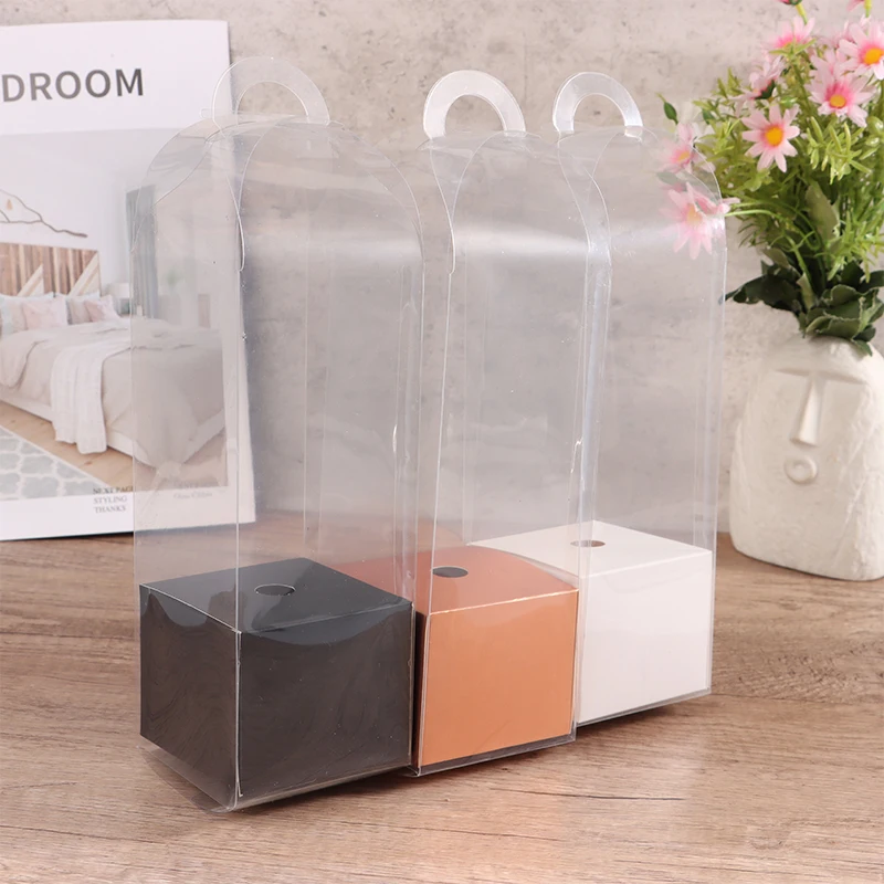 1Pc Transparent Rose Flower Box Plastic Cake Packaging Box Florist Wrapping Boxes DIY Wedding Valentine\'s Day Gift Box