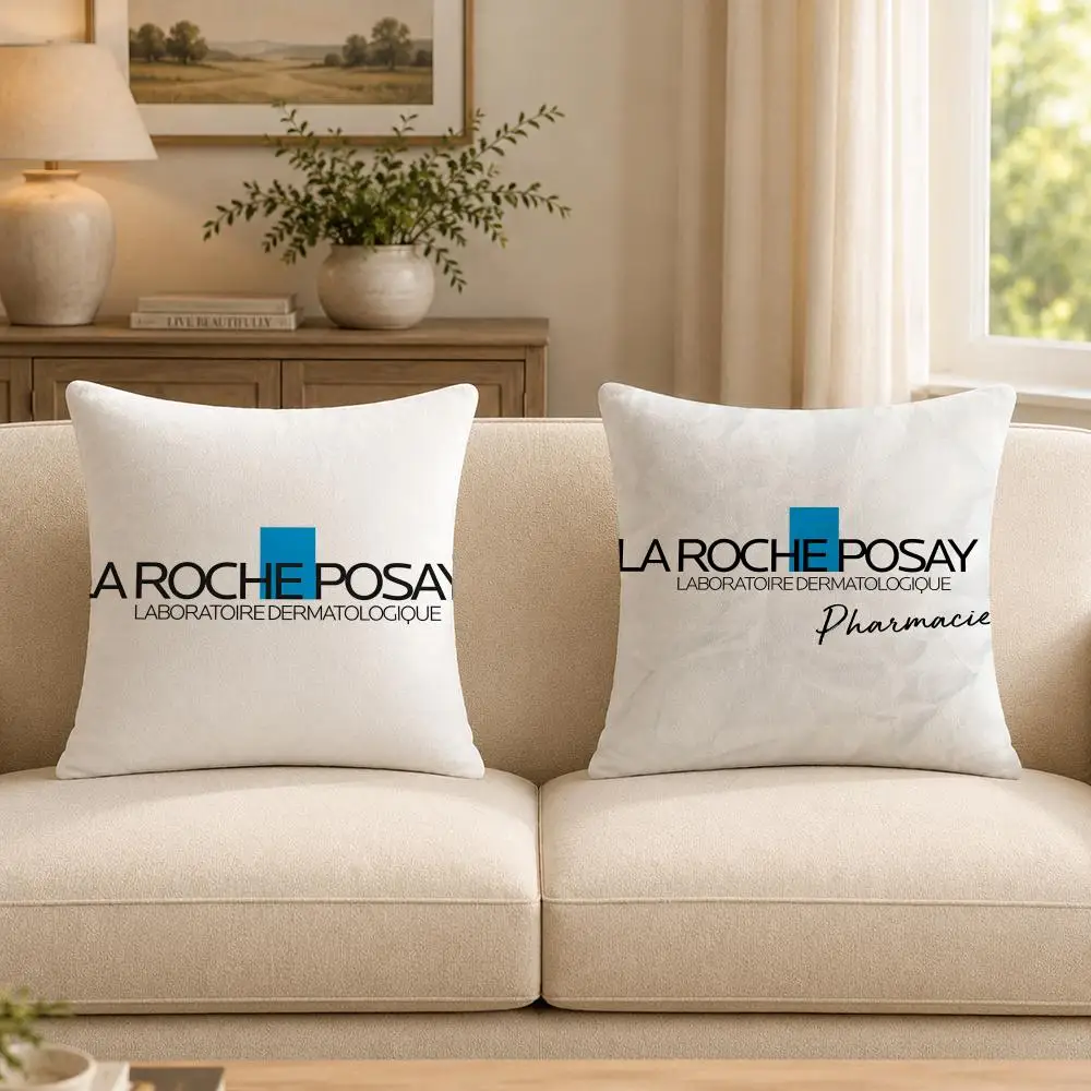 Funda de cojín de felpa suave de la marca L-La R-Roche P-Posay, funda de almohada decorativa para sofá, dormitorio, estampado de doble cara