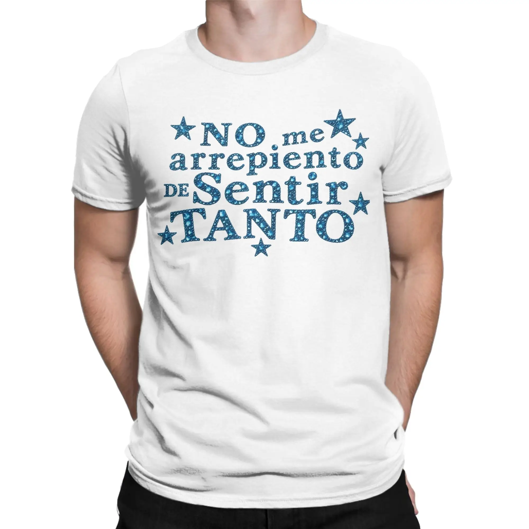 Print I don't regret feeling so much Karol G Tshirt Men Short Sleeve Top Tee no me arrepiento de sentir tanto Cotton Summer Tops