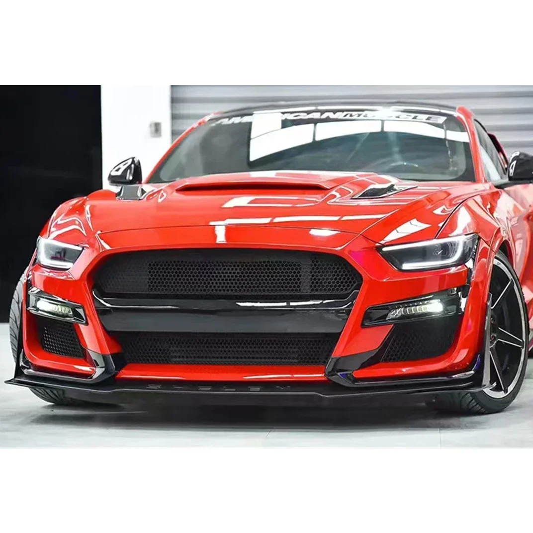 

Auto body system car body kit for Ford mustang to GT500 2015-2017 front bumper assembly with grille front lip