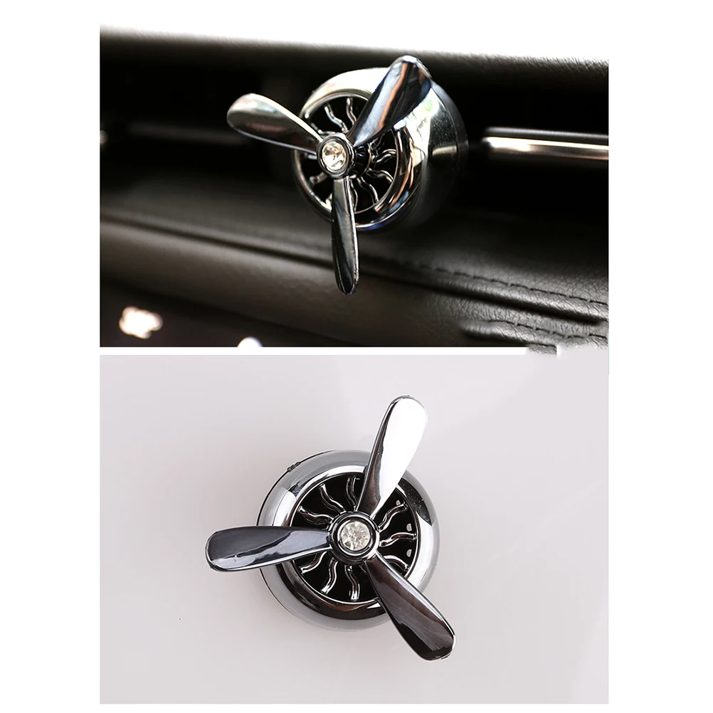 

Car Air Freshener Alloy Propeller Mini Fan Air Conditioner Vent Clip Car Outlet Perfume Diffuser Silent Fragrance Relax