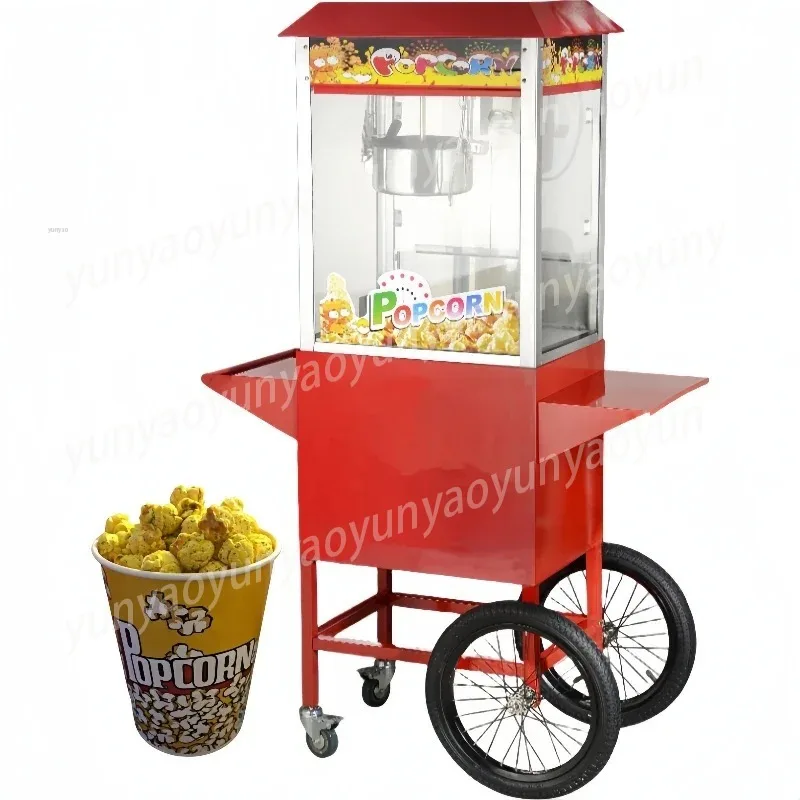 

Kettle Collapsible Popcorn Machine with Hot Sale Automatic Popcorn Maker with Wheel for Restaurant