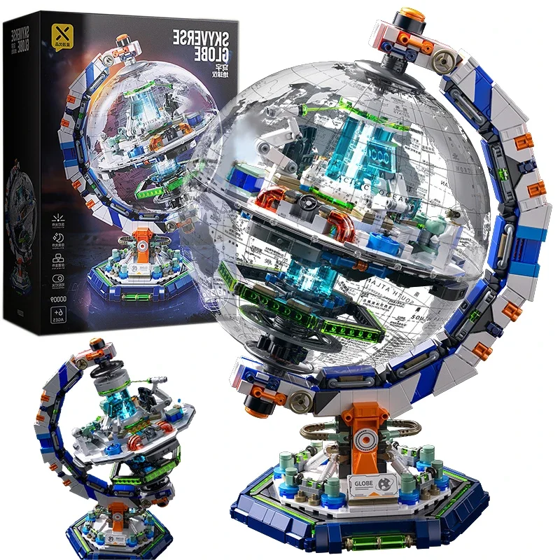Creative Space Station Building Blocks Set for Kids, Transparent High Tech Construction Bricks, Toy Gift, New Technology