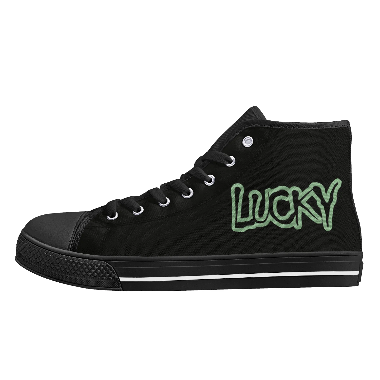 

Custom Shoes Lucky Prints Men Women Vulcanized Shoes Classic High Top Canvas Shoes Flats Sneakers Footwears