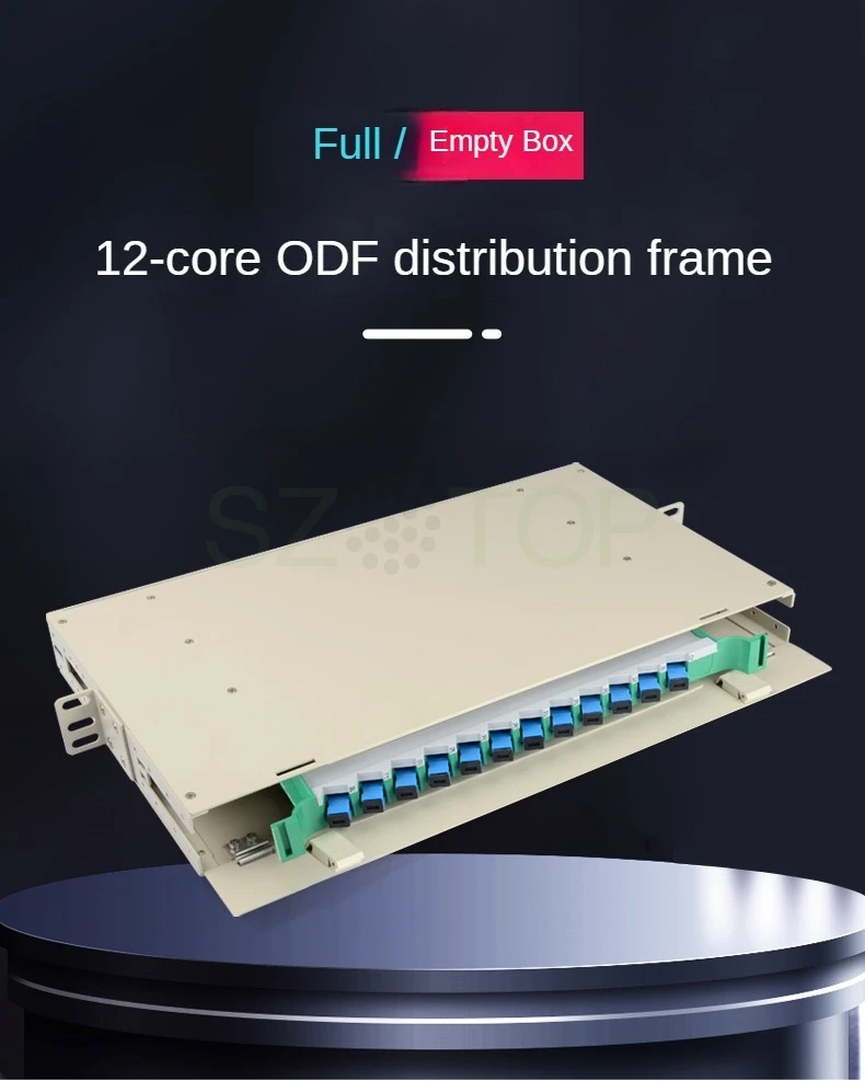 12 Core ODF SC UPC APC FC chassis19inch FTTH Fiber Optic Splice Traycold-rolled sheet Cabinet Distribution Integrated customized