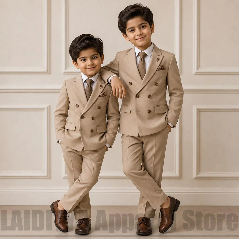 Vintage Fashion Coloring Pages - Boys Double Breasted Two Piece Suit