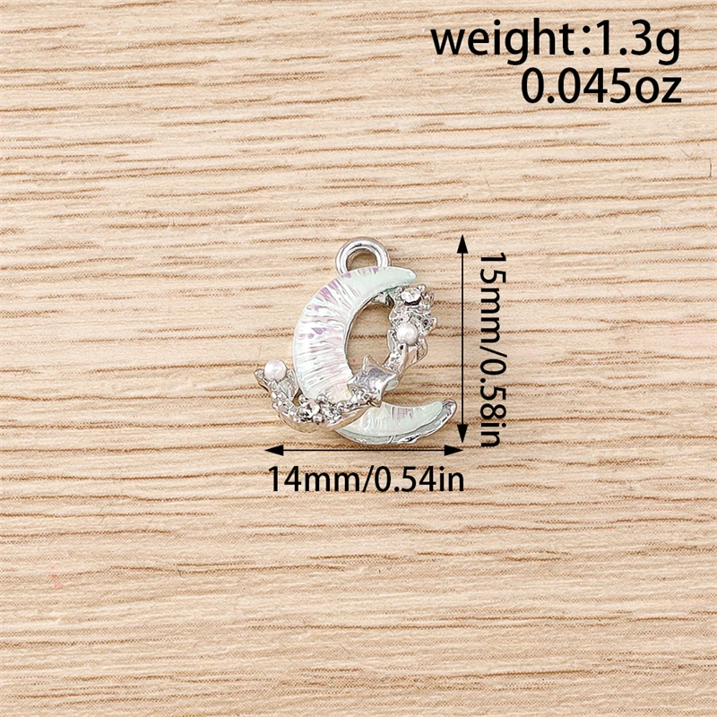 5 Stück gemischte, filigrane Kristall-Metal-Mond- und Stern-Anhänger zum Basteln von Ohrhängern, Halsketten, Armbändern, DIY-Handwerk und Schmuckzubehör – Detail 5